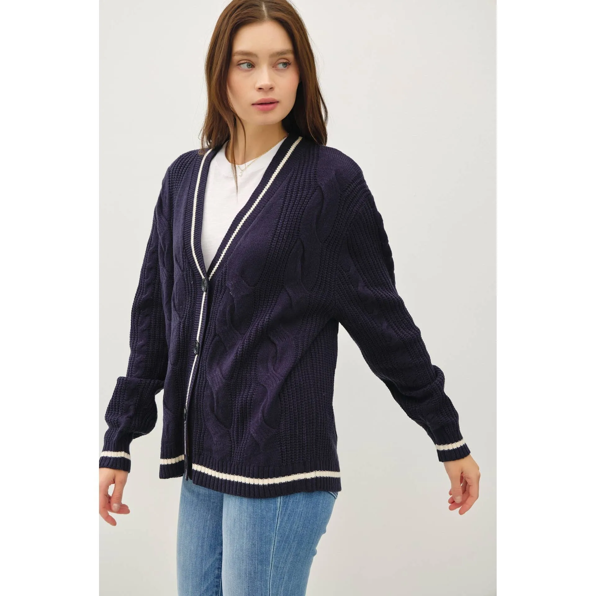 The Ivy League Navy Cardigan