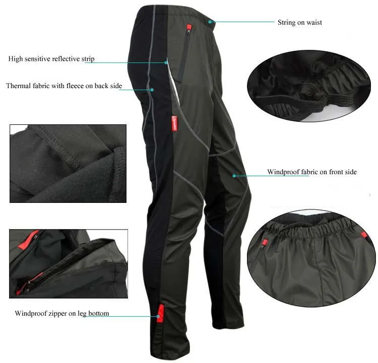 Thermal Fleece Winter Windproof Cycling Pants