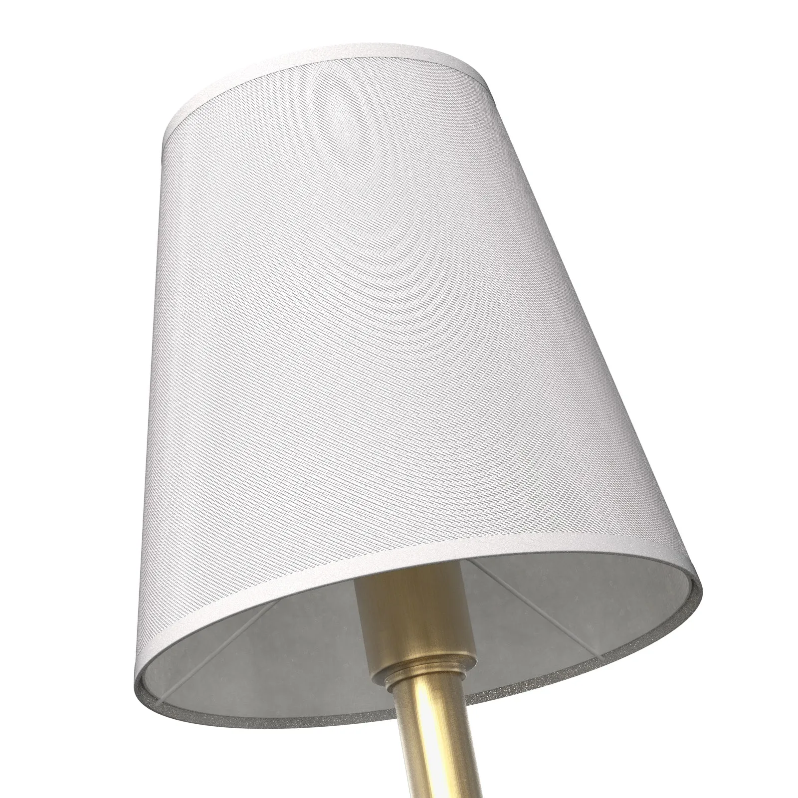 VIKKI Modern Interior Wall Light Aged Brass with White Fabric Shade E14