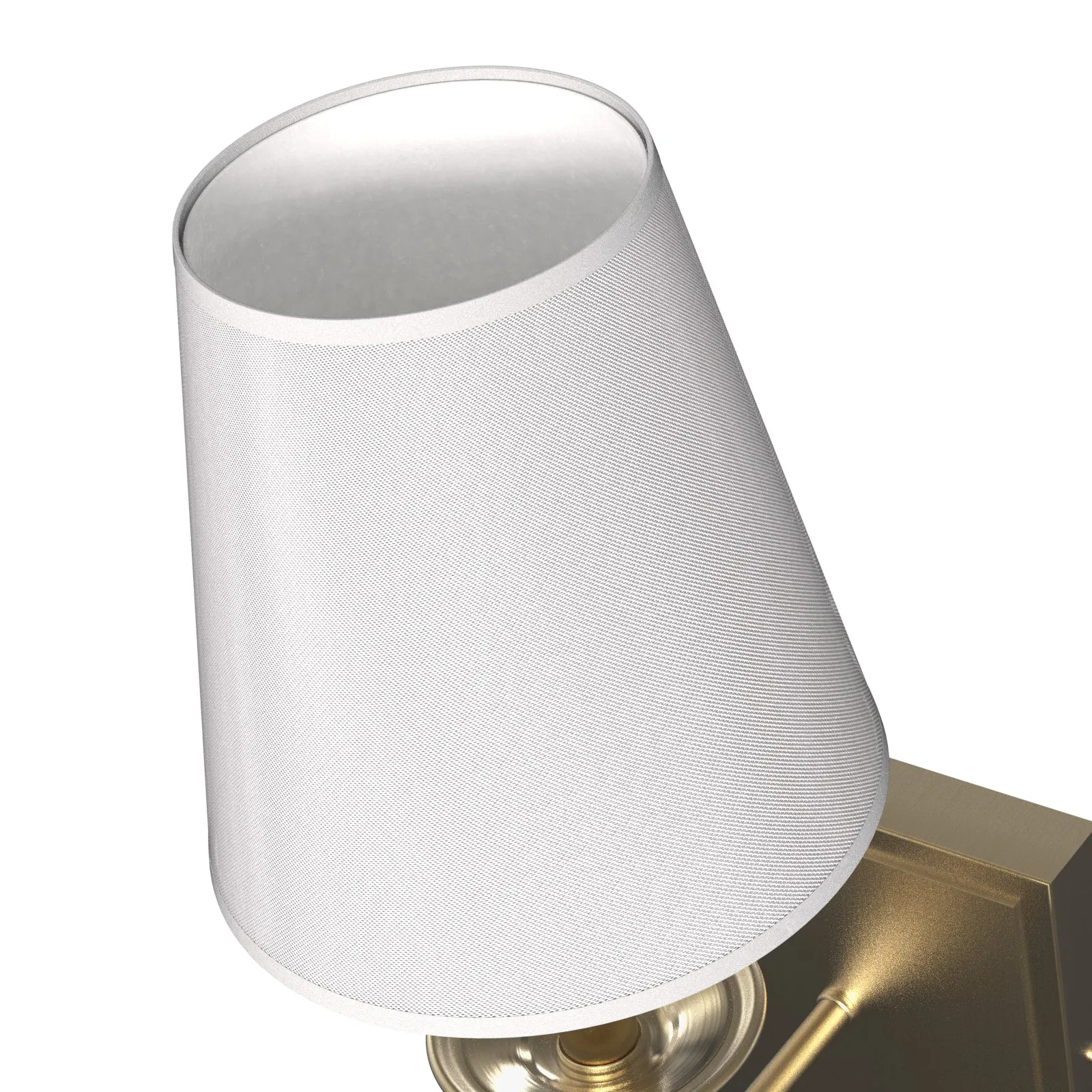 VIKKI Modern Interior Wall Light Aged Brass with White Fabric Shade E14