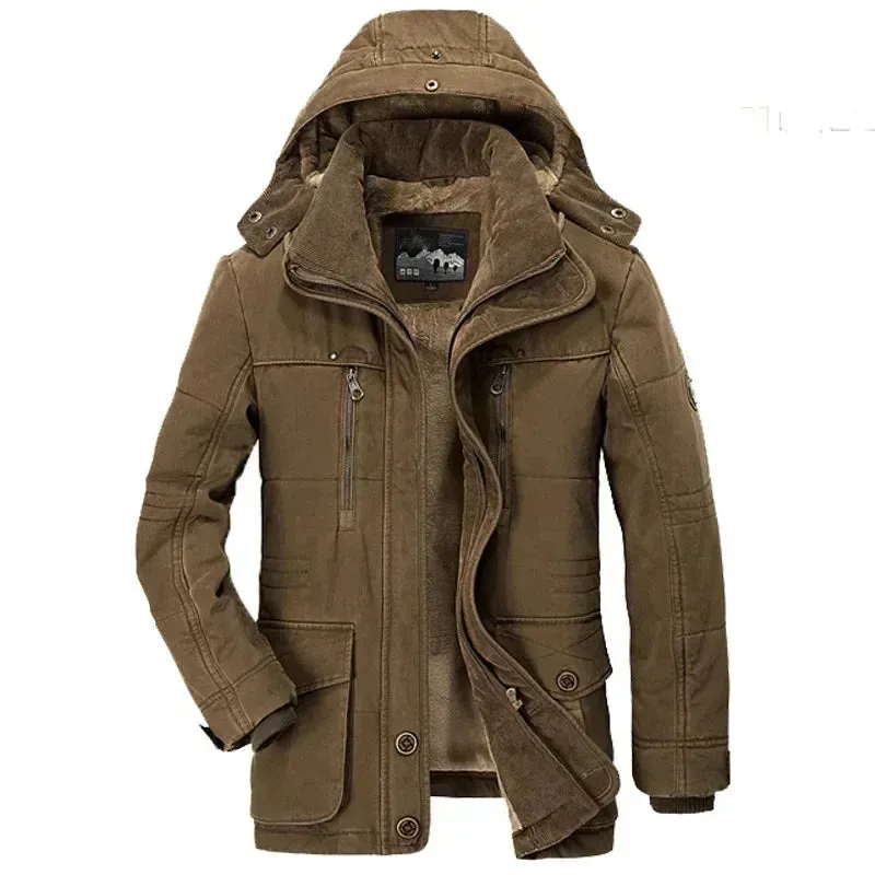 WIAOFELLAS  -  Men Long Down Jackets Winter Coats Hooded Casual Warm Parkas 6XL Good Quality Male Fit Winter Coats Multi-pocket Cargo Jackets