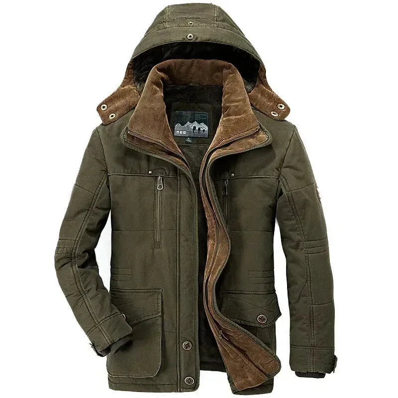 WIAOFELLAS  -  Men Long Down Jackets Winter Coats Hooded Casual Warm Parkas 6XL Good Quality Male Fit Winter Coats Multi-pocket Cargo Jackets