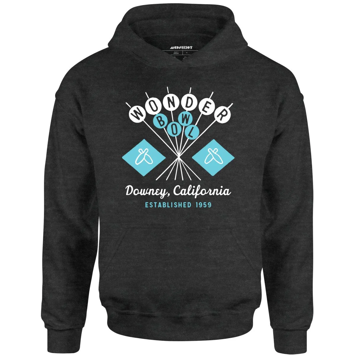 Wonder Bowl - Downey, CA - Vintage Bowling Alley - Unisex Hoodie