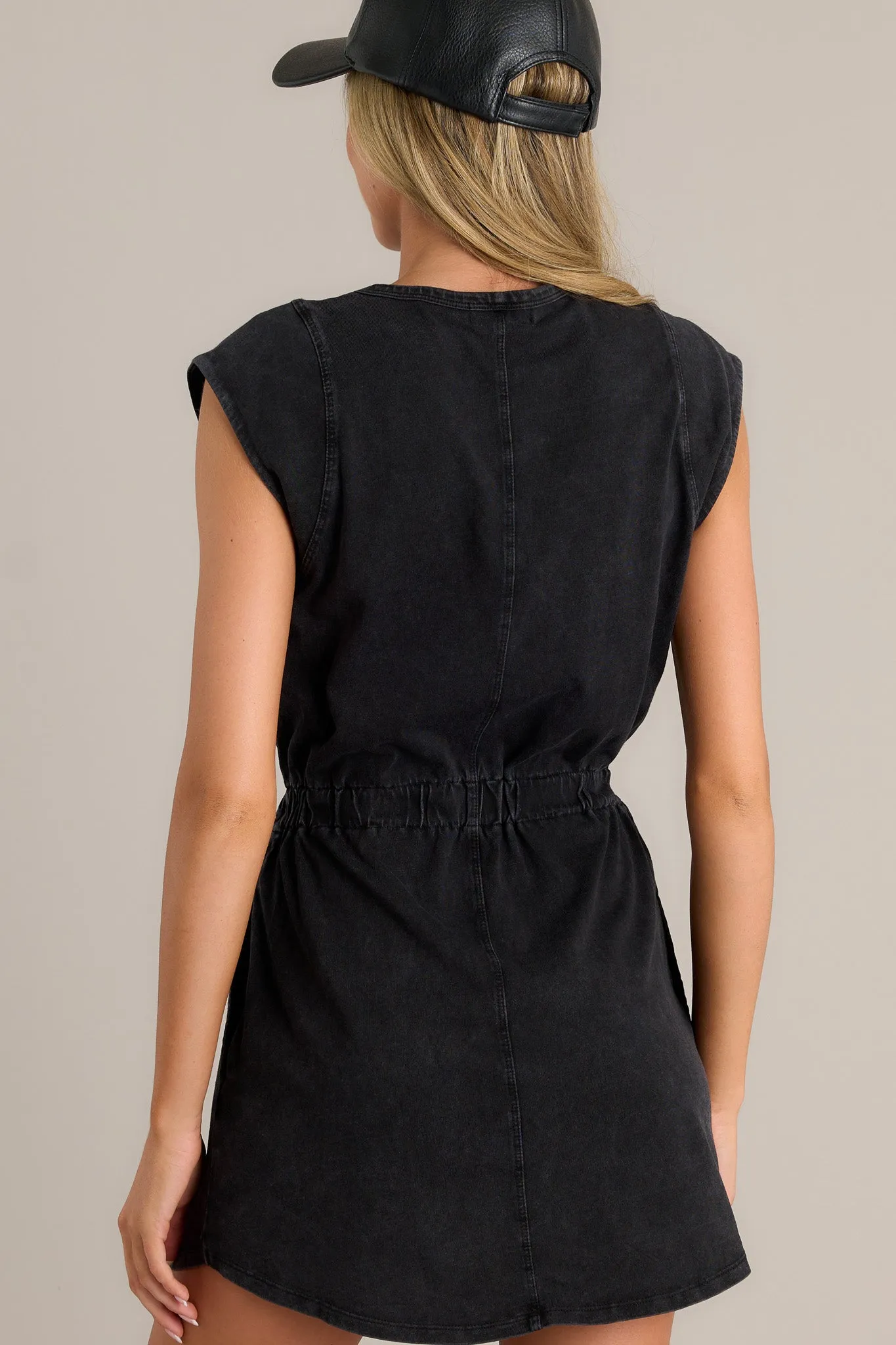 Z Supply Paxton Black Jersey Mini Dress