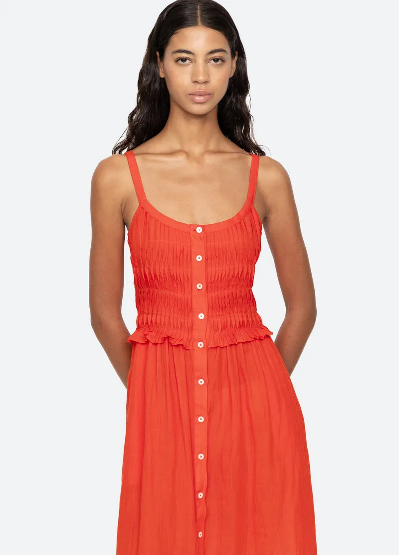 Zora Solid Tank Button Down Dress